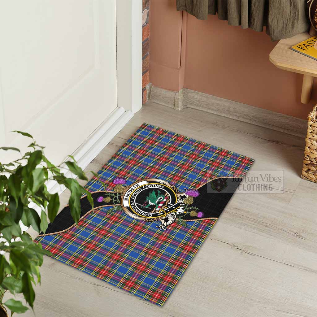 MacBeth (McBeth) Tartan Crest Rubber Doormat Scottish Thistle Spirit - Tartan Vibes Clothing