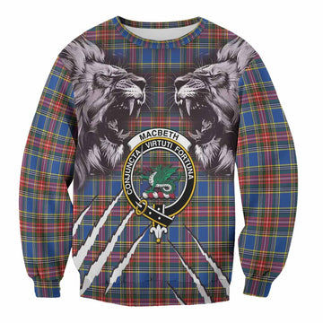 MacBeth (McBeth) Tartan Crest Sweatshirt Ferocious Lion Style