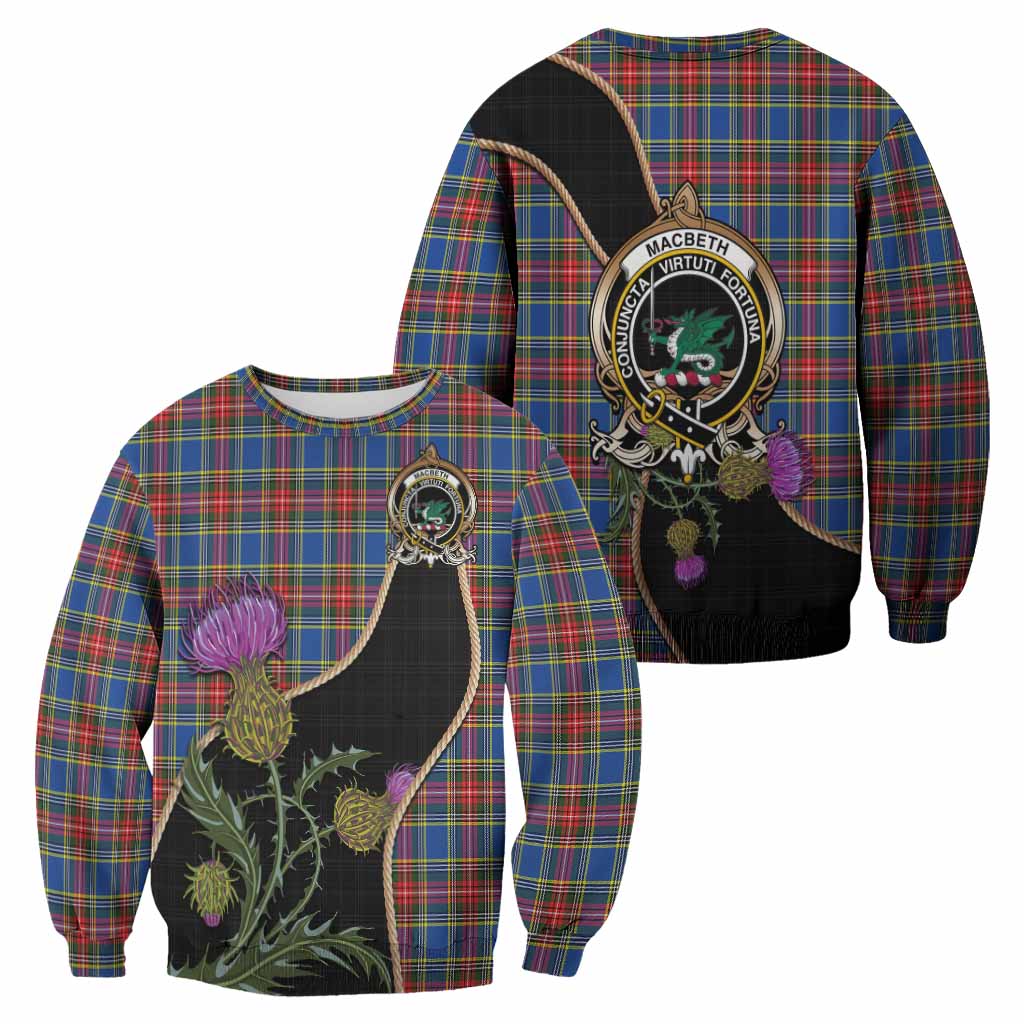 MacBeth (McBeth) Tartan Crest Sweatshirt Scottish Thistle Spirit - Tartan Vibes Clothing