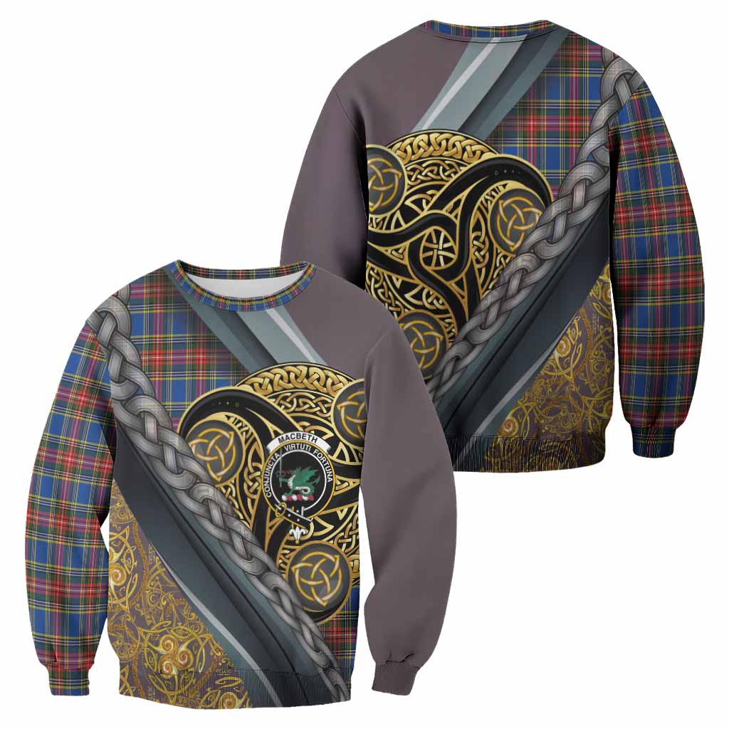 MacBeth (McBeth) Tartan Crest Sweatshirt Scottish Triskele Celtic
