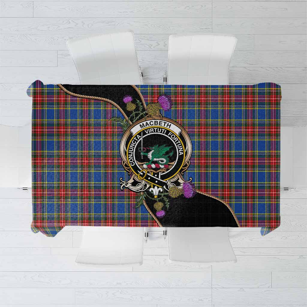 MacBeth (McBeth) Tartan Crest Tablecloth Scottish Thistle Spirit - Tartan Vibes Clothing