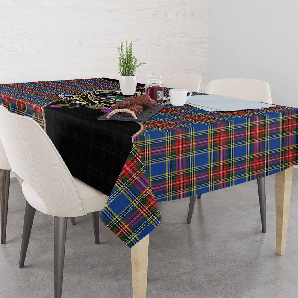MacBeth (McBeth) Tartan Crest Tablecloth Scottish Thistle Spirit - Tartan Vibes Clothing