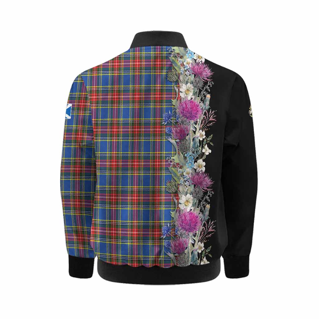 MacBeth (McBeth) Tartan Crest Thistle Floral Kid Bomber Jacket Kid - Tartan Vibes Clothing