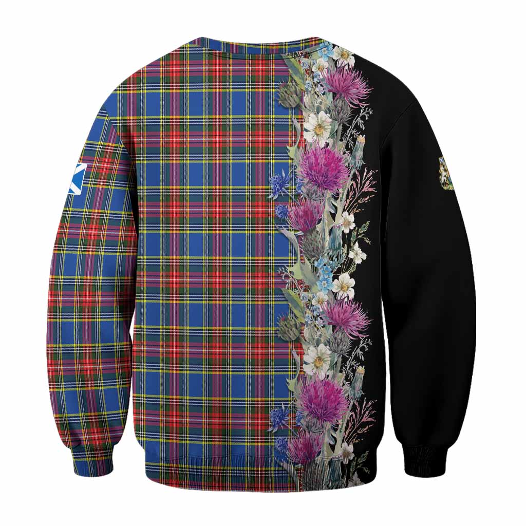 MacBeth (McBeth) Tartan Crest Thistle Floral Sweatshirt - Tartan Vibes Clothing