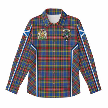 MacBeth (McBeth) Tartan Crest Women Casual Shirt Scotland Coat of Arm Flag Style