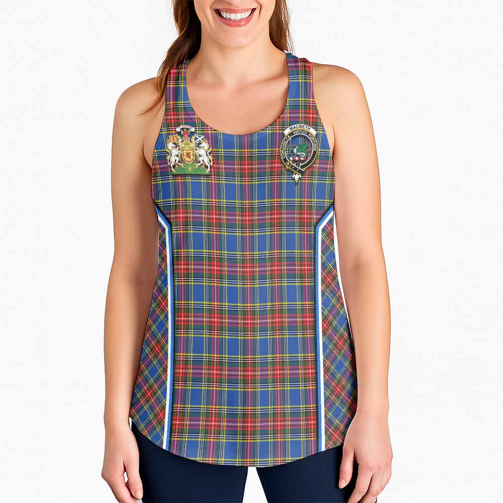 MacBeth (McBeth) Tartan Crest Women Racerback Tanks Scotland Coat of Arm Flag Style - Tartan Vibes Clothing