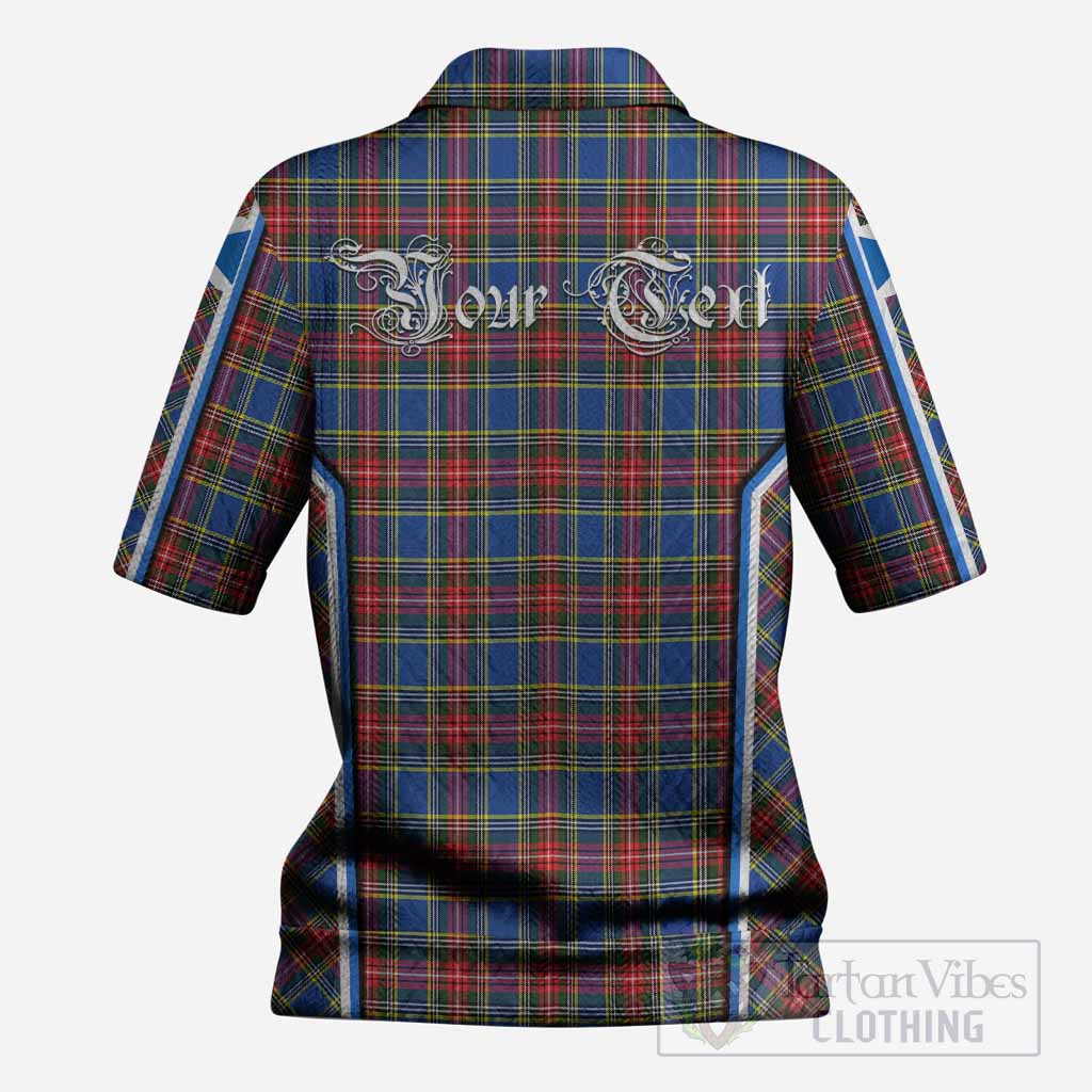 MacBeth (McBeth) Tartan Crest Women’s Polo Sweater Top Scotland Coat of Arm Flag Style