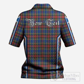 MacBeth (McBeth) Tartan Crest Women’s Polo Sweater Top Scotland Coat of Arm Flag Style