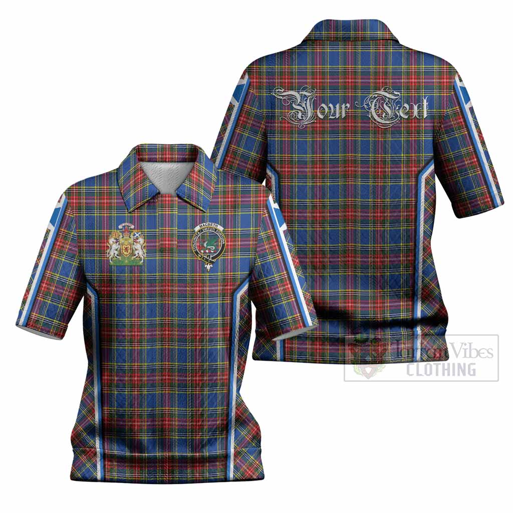 MacBeth (McBeth) Tartan Crest Women’s Polo Sweater Top Scotland Coat of Arm Flag Style