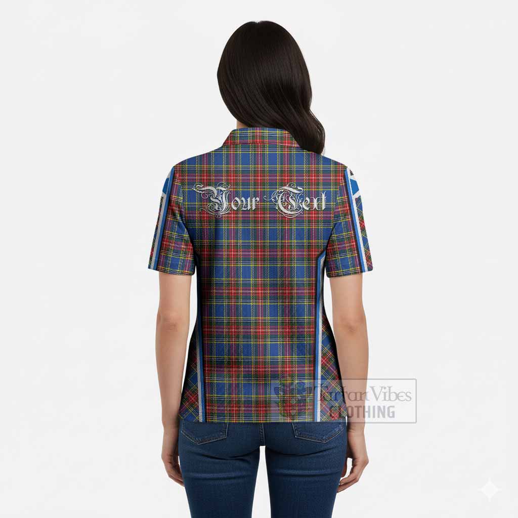 MacBeth (McBeth) Tartan Crest Women’s Polo Sweater Top Scotland Coat of Arm Flag Style