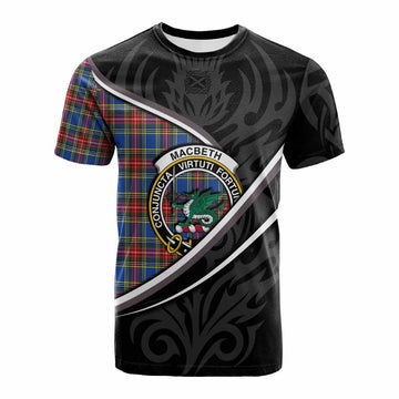 MacBeth (McBeth) Tartan Family Crest Cotton T-shirt Celtic Scottish Thistle Floral