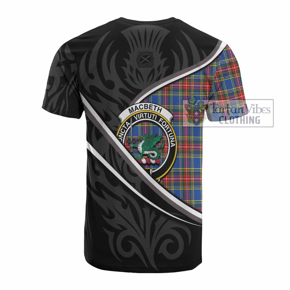 MacBeth (McBeth) Tartan Family Crest Cotton T-shirt Celtic Scottish Thistle Floral - Tartan Vibes Clothing