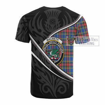 MacBeth (McBeth) Tartan Family Crest Cotton T-shirt Celtic Scottish Thistle Floral