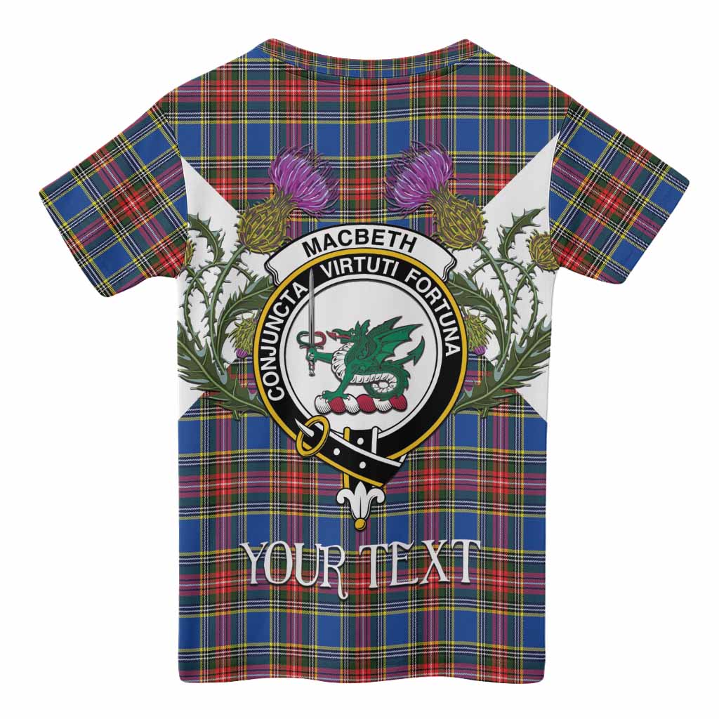 MacBeth (McBeth) Tartan Family Crest Kid T-shirt Scottish Burns Night Thistle Floral