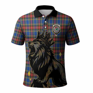 MacBeth (McBeth) Tartan Family Crest Polo Shirt Crowned Lion Roaring