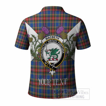 MacBeth (McBeth) Tartan Family Crest Polo Shirt Scottish Burns Night Thistle Floral