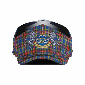 MacBeth (McBeth) Tartan Flat Cap, Jeff Cap Alba Gu Brath Unicorn Crest