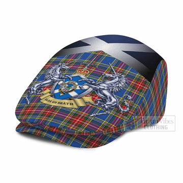 MacBeth (McBeth) Tartan Flat Cap, Jeff Cap Alba Gu Brath Unicorn Crest