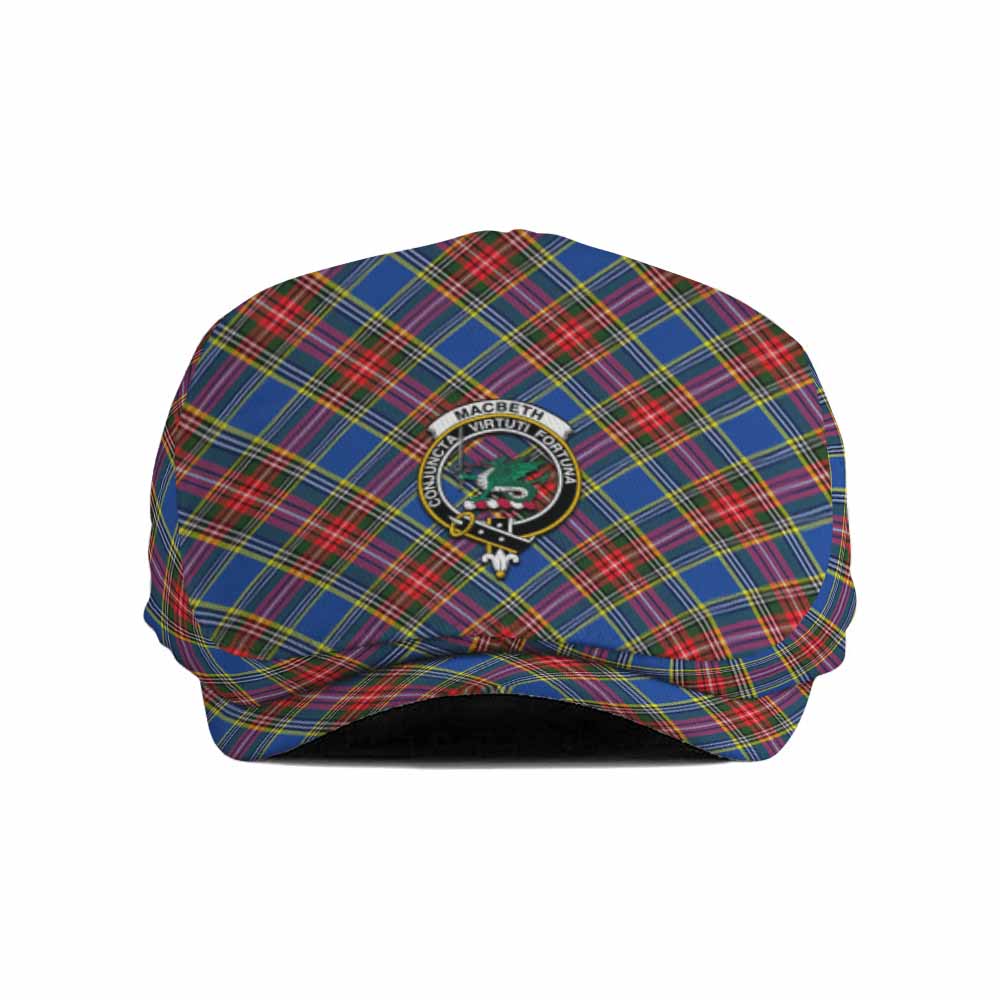 MacBeth (McBeth) Tartan Flat Cap, Jeff Cap Cross Style with Family Crest - Tartan Vibes Clothing