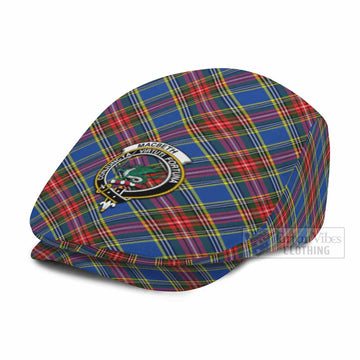 MacBeth (McBeth) Tartan Flat Cap, Jeff Cap Cross Style with Family Crest