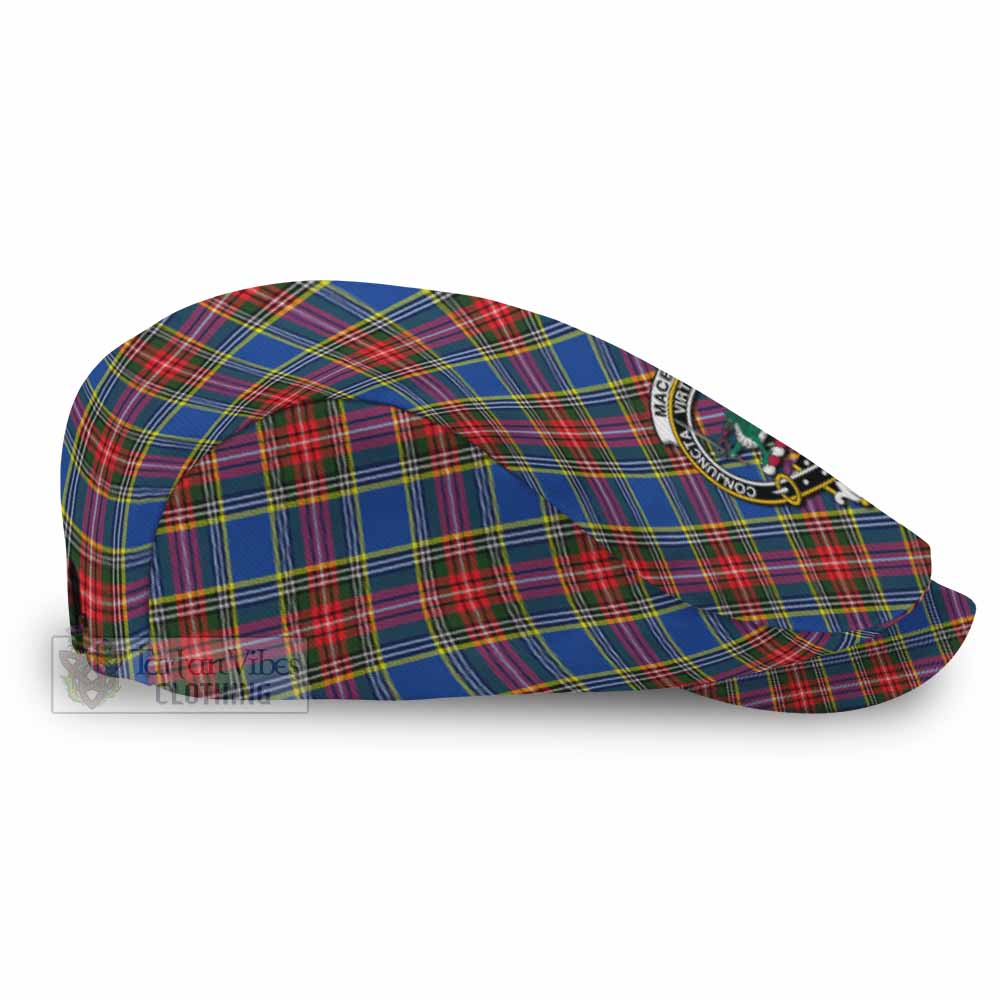 MacBeth (McBeth) Tartan Flat Cap, Jeff Cap Cross Style with Family Crest - Tartan Vibes Clothing