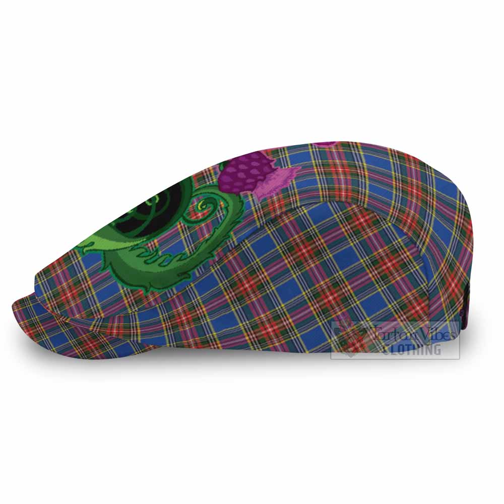 MacBeth (McBeth) Tartan Flat Cap, Jeff Cap Traditional Scottish Thistle