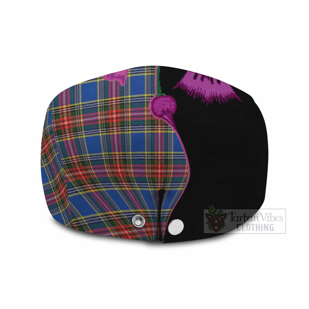 MacBeth (McBeth) Tartan Flat Cap, Jeff Cap Traditional Scottish Thistle