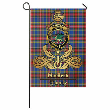 MacBeth (McBeth) Tartan Garden Flag with Highland Thistle Cherish Family Crest Style