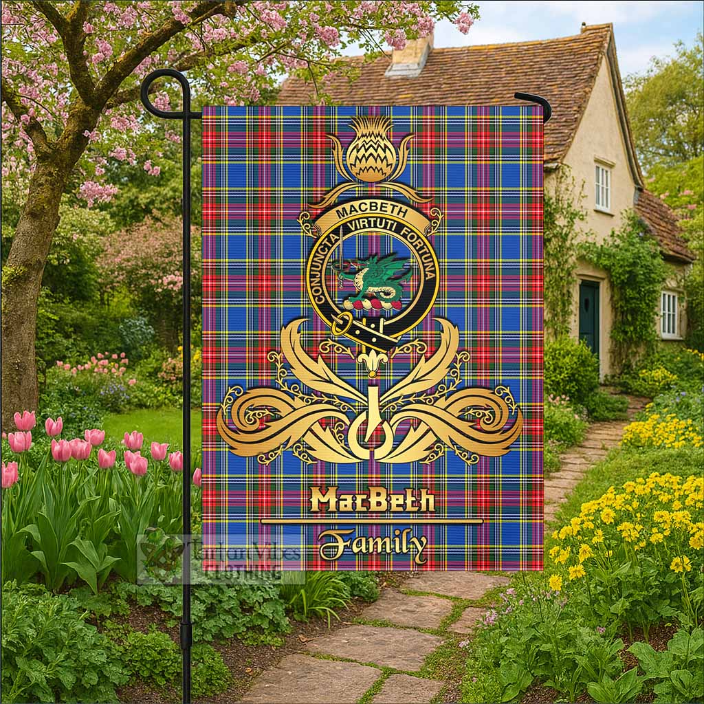 MacBeth (McBeth) Tartan Garden Flag with Highland Thistle Cherish Family Crest Style - Tartan Vibes Clothing