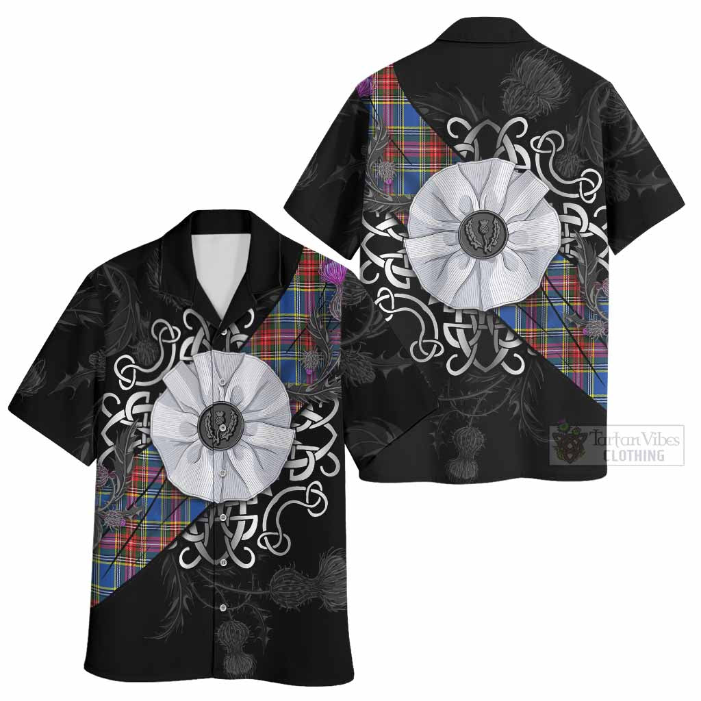 MacBeth (McBeth) Tartan Hawaiian Shirt Jacobite White Rose - Tartan Vibes Clothing