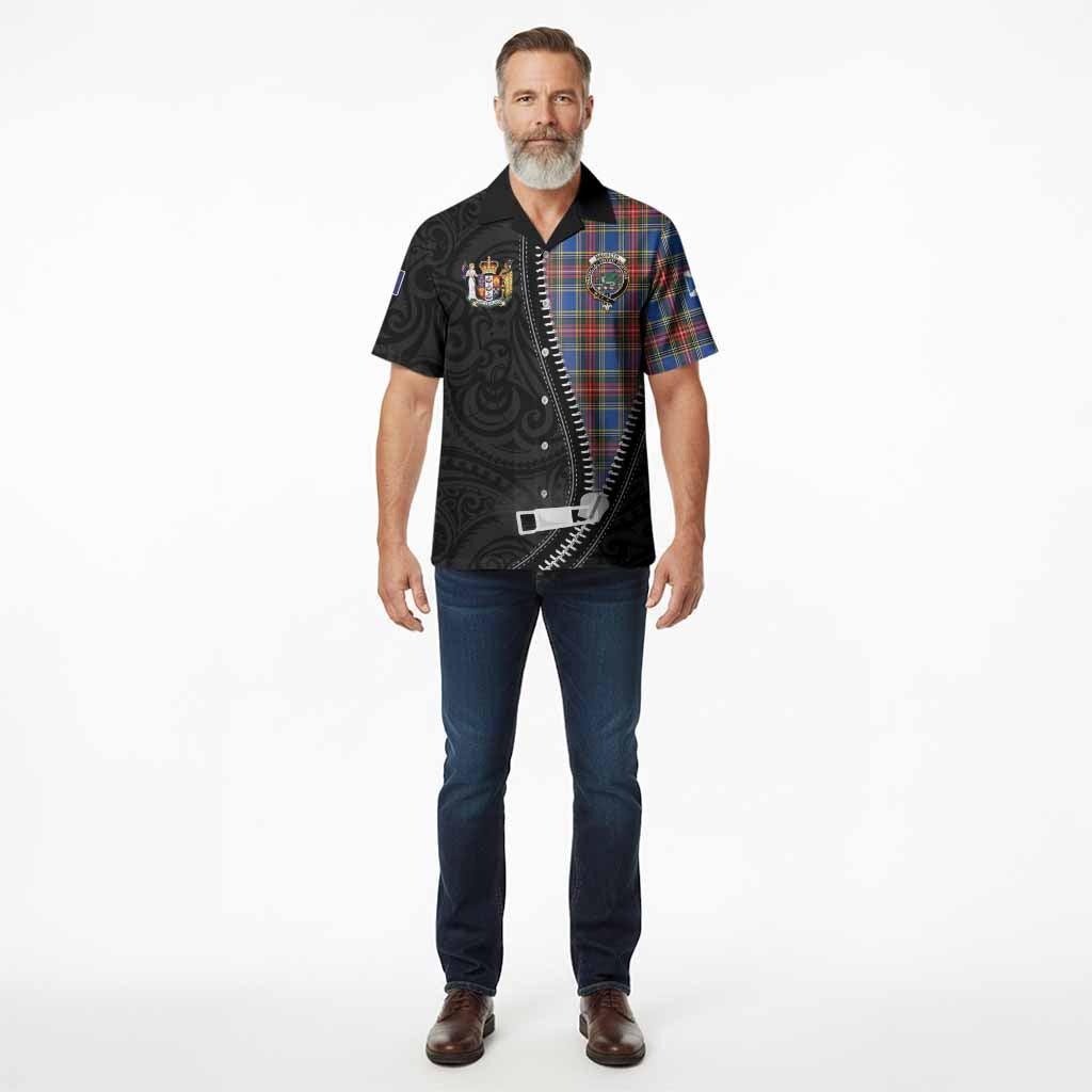 MacBeth (McBeth) Tartan Hawaiian Shirt New Zealand Pattern Unique Zipper Stylized