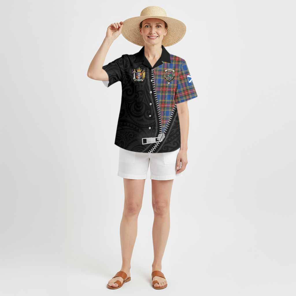 MacBeth (McBeth) Tartan Hawaiian Shirt New Zealand Pattern Unique Zipper Stylized