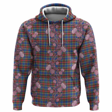 MacBeth (McBeth) Tartan Hoodie Seamless Scottish Thistle Flowers
