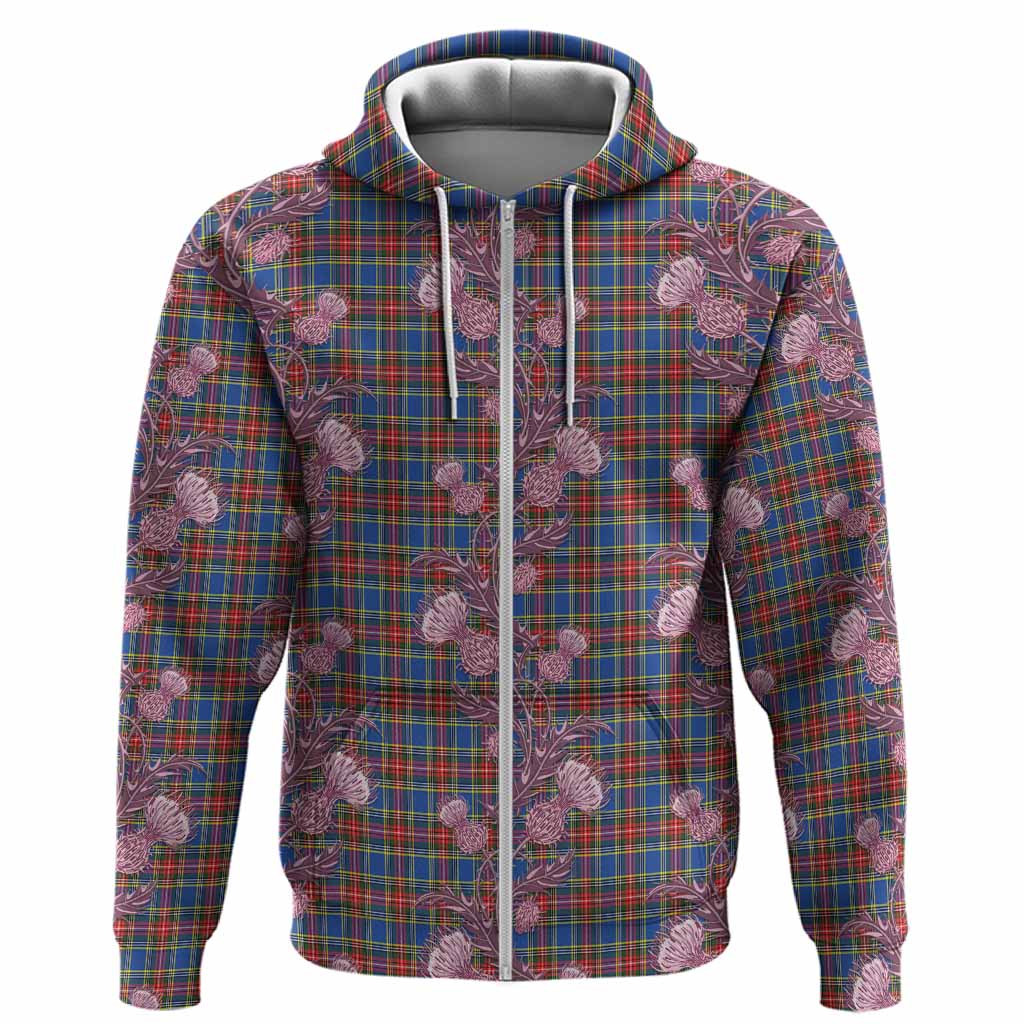 MacBeth (McBeth) Tartan Hoodie Seamless Scottish Thistle Flowers