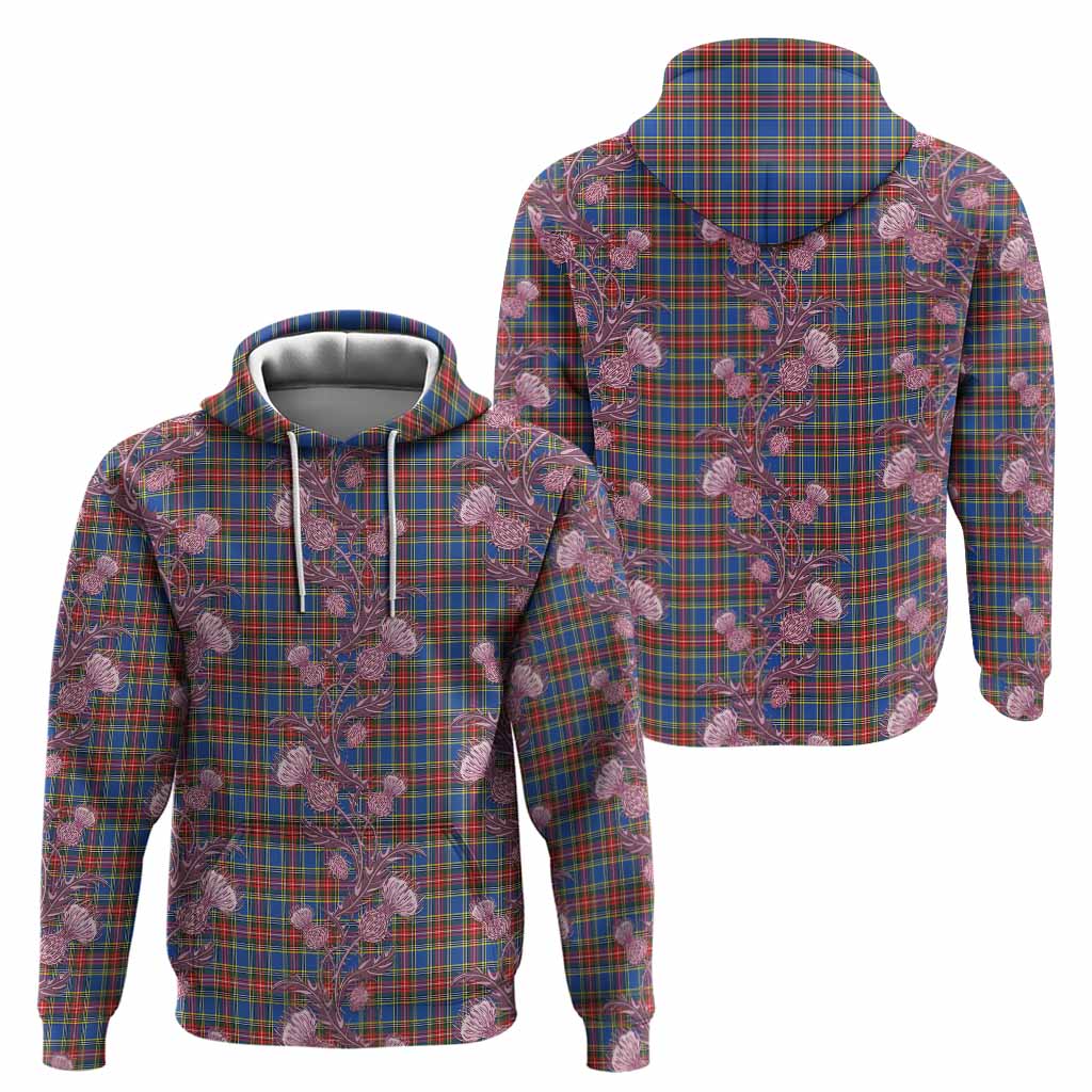 MacBeth (McBeth) Tartan Hoodie Seamless Scottish Thistle Flowers