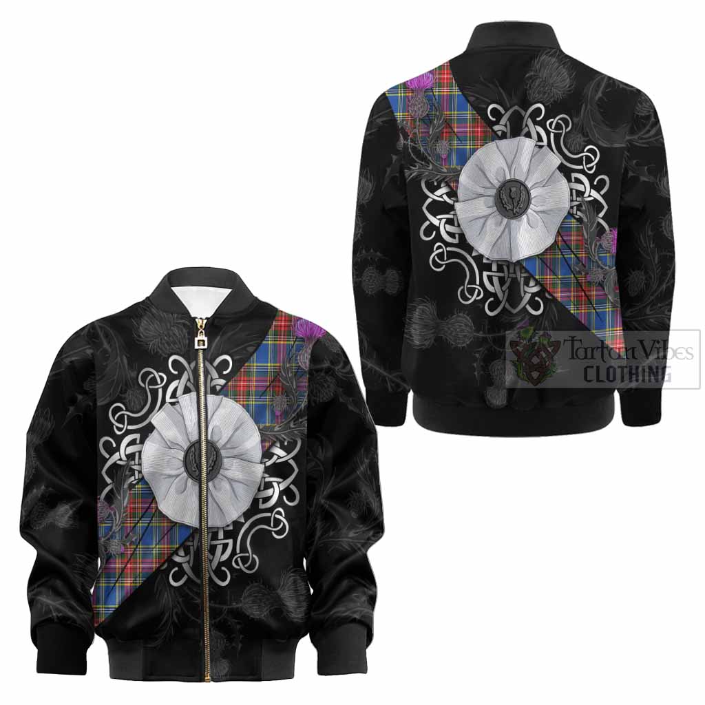 MacBeth (McBeth) Tartan Kid Bomber Jacket Jacobite White Rose - Tartan Vibes Clothing