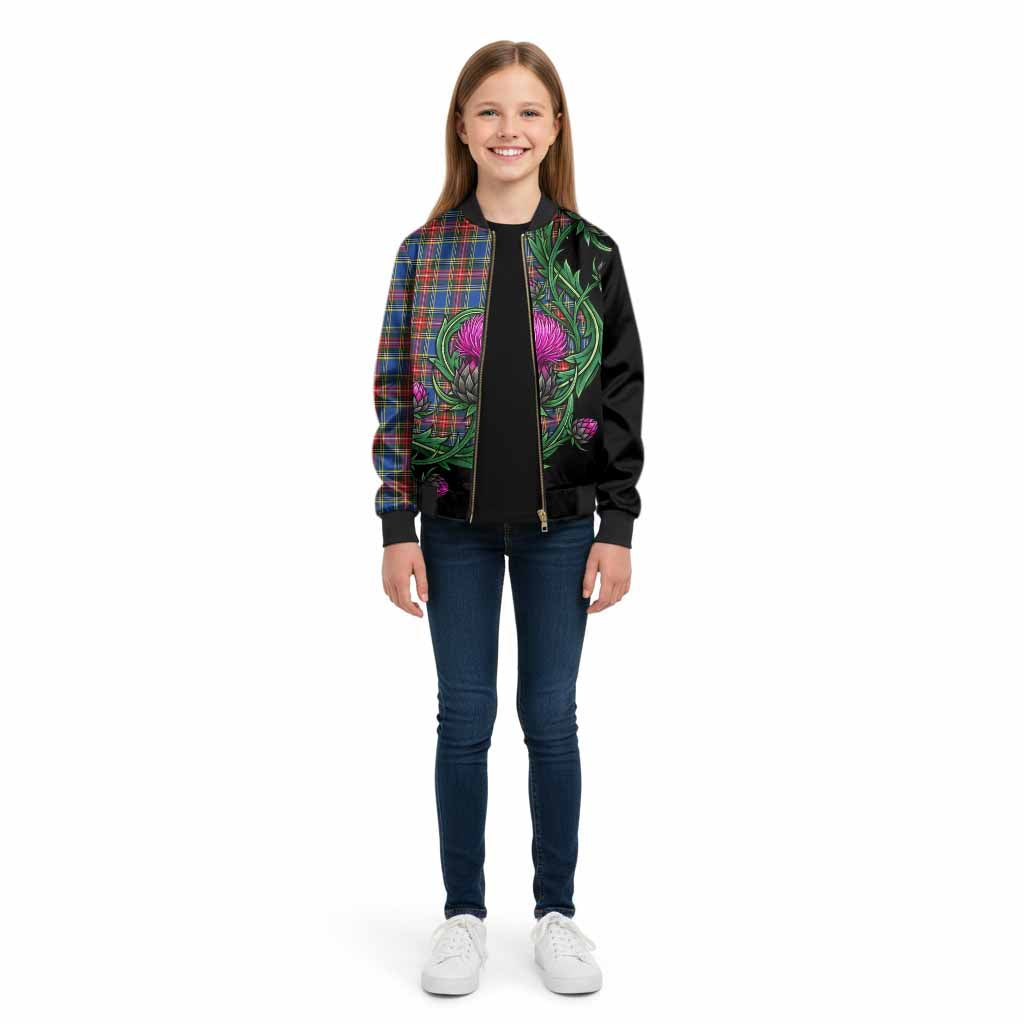 MacBeth (McBeth) Tartan Kid Bomber Jacket Resilient Scottish Thistle - Tartan Vibes Clothing