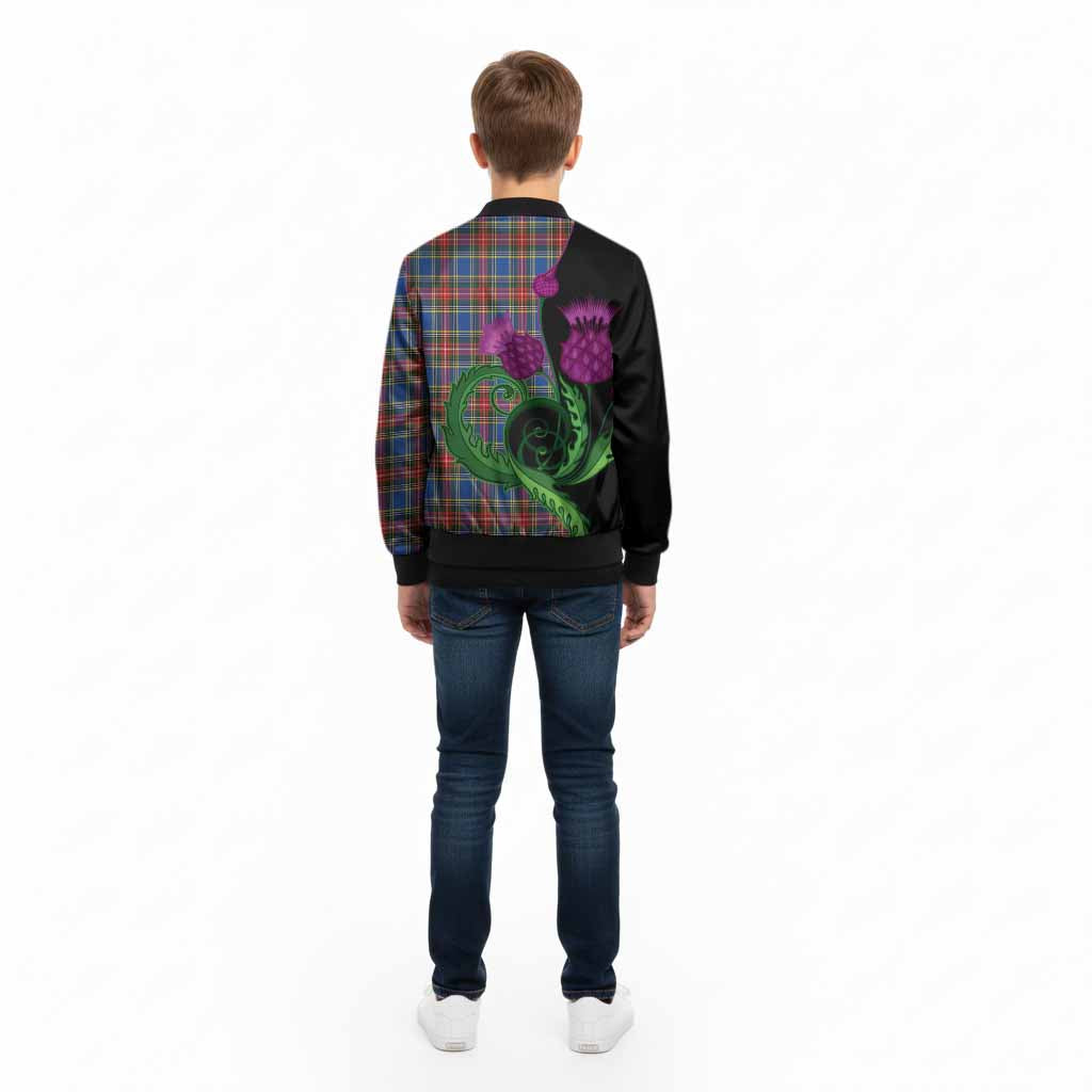 MacBeth (McBeth) Tartan Kid Bomber Jacket Traditional Scottish Thistle - Tartan Vibes Clothing