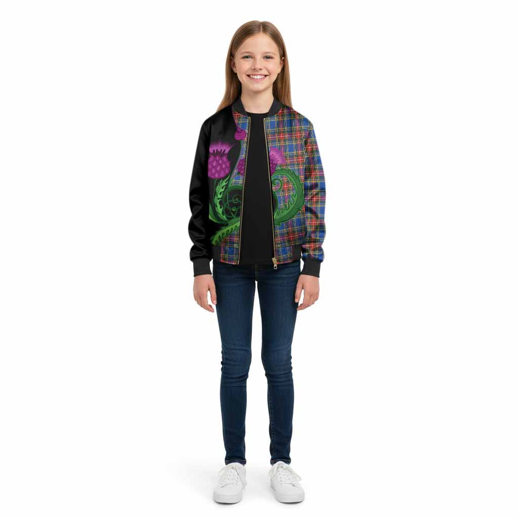 MacBeth (McBeth) Tartan Kid Bomber Jacket Traditional Scottish Thistle - Tartan Vibes Clothing