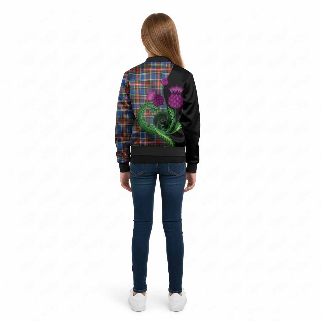 MacBeth (McBeth) Tartan Kid Bomber Jacket Traditional Scottish Thistle - Tartan Vibes Clothing
