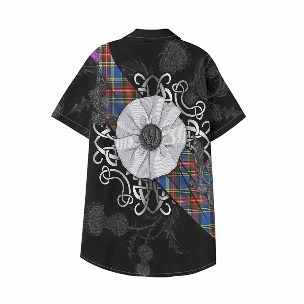 MacBeth (McBeth) Tartan Kid Hawaiian Shirt Jacobite White Rose - Tartan Vibes Clothing
