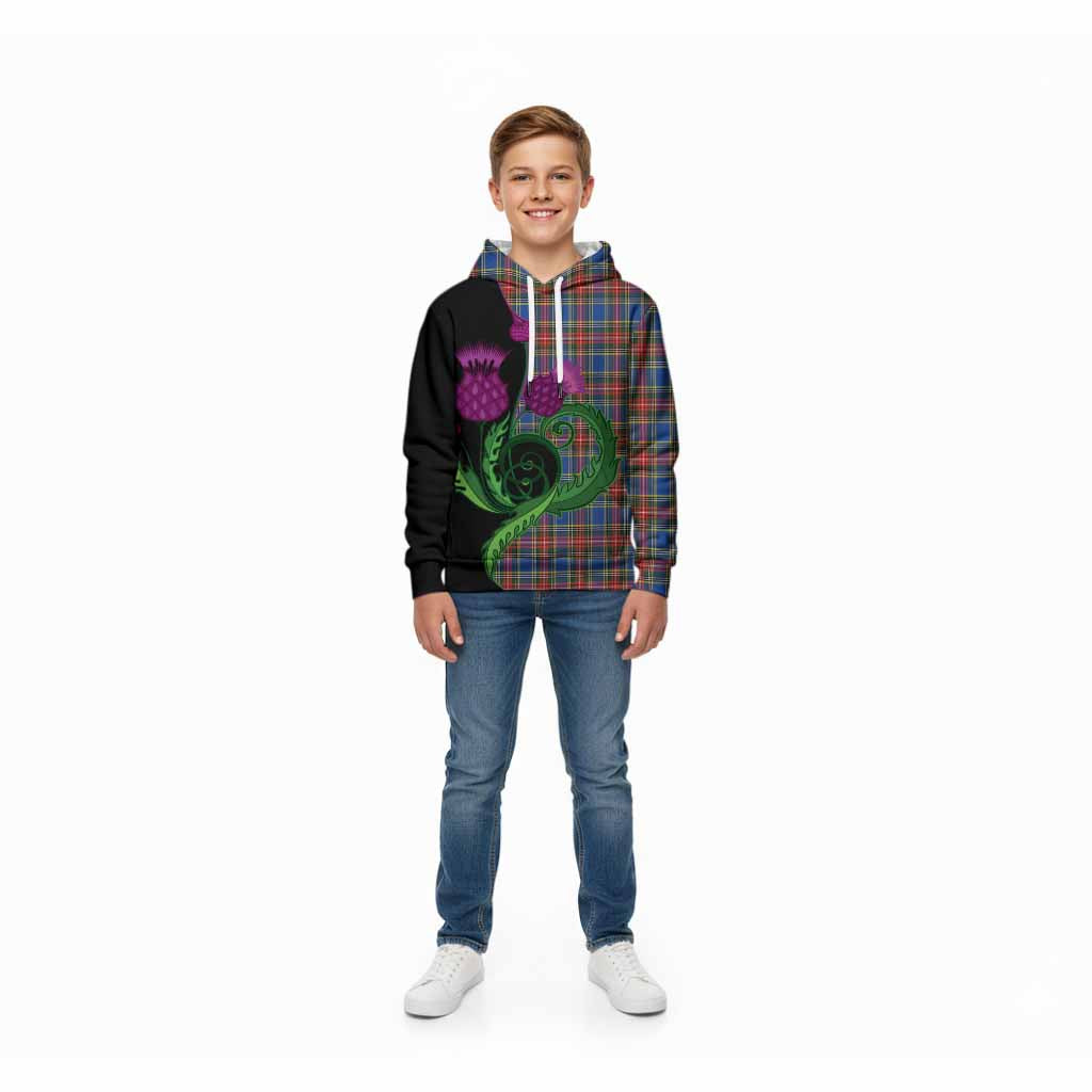MacBeth (McBeth) Tartan Kid Hoodie Traditional Scottish Thistle