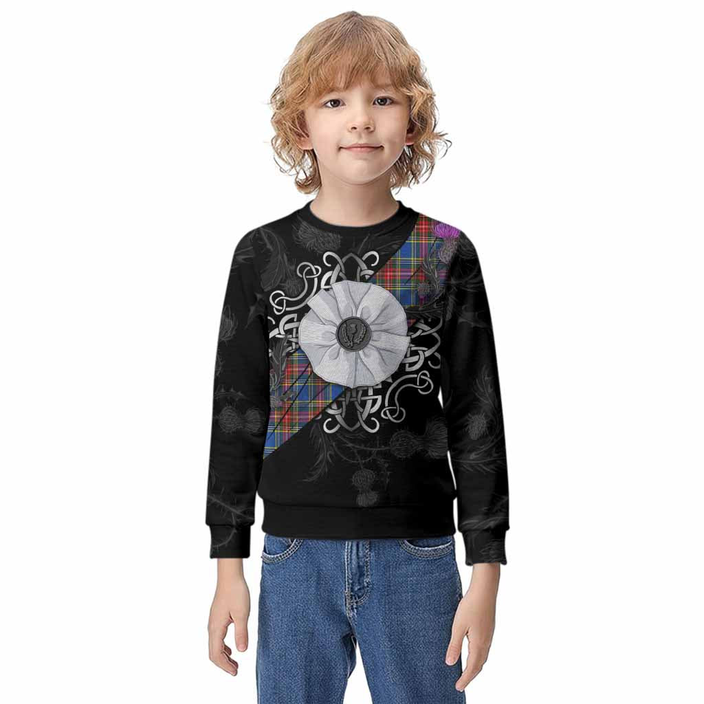MacBeth (McBeth) Tartan Kid Knitted Sweatshirt Jacobite White Rose Kid - Tartan Vibes Clothing