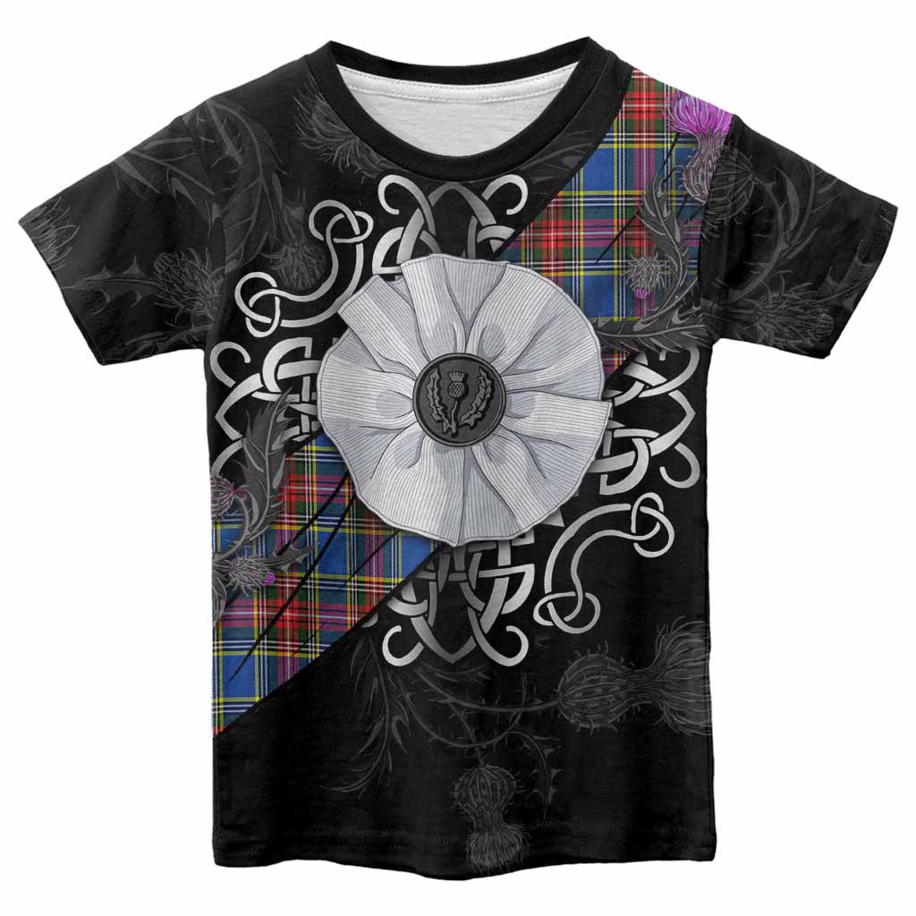 MacBeth (McBeth) Tartan Kid T-shirt Jacobite White Rose Youth XL Size14 - Tartan Vibes Clothing