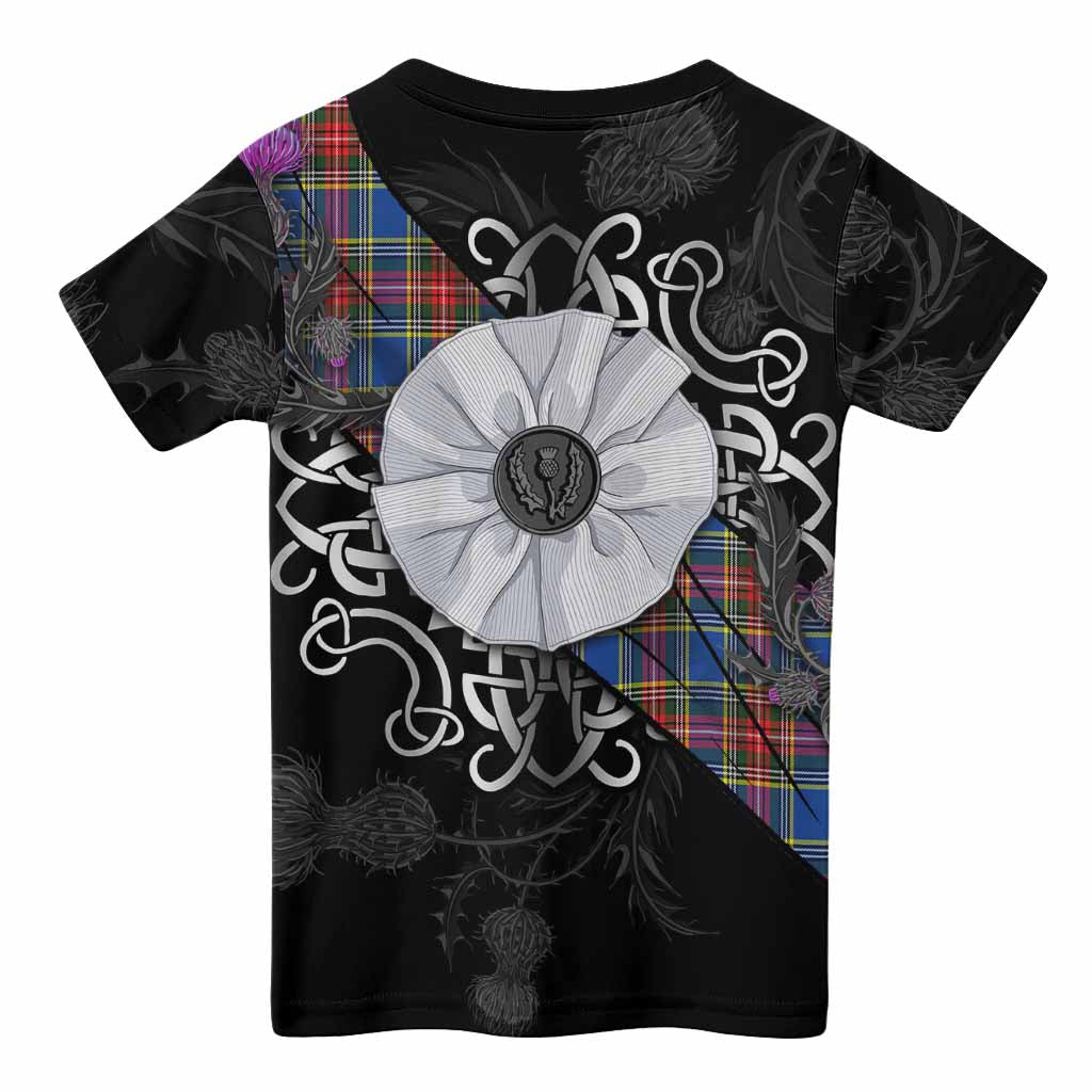 MacBeth (McBeth) Tartan Kid T-shirt Jacobite White Rose - Tartan Vibes Clothing