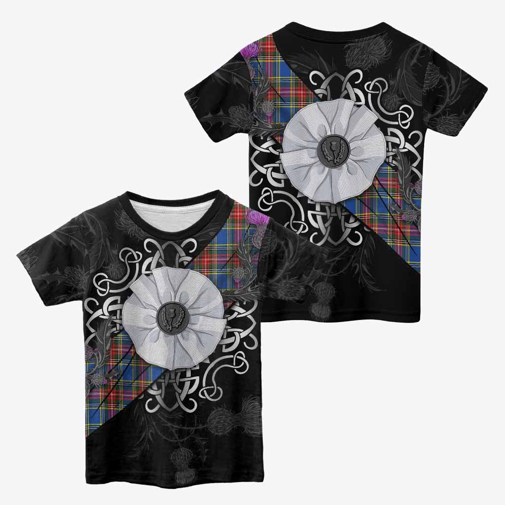 MacBeth (McBeth) Tartan Kid T-shirt Jacobite White Rose - Tartan Vibes Clothing
