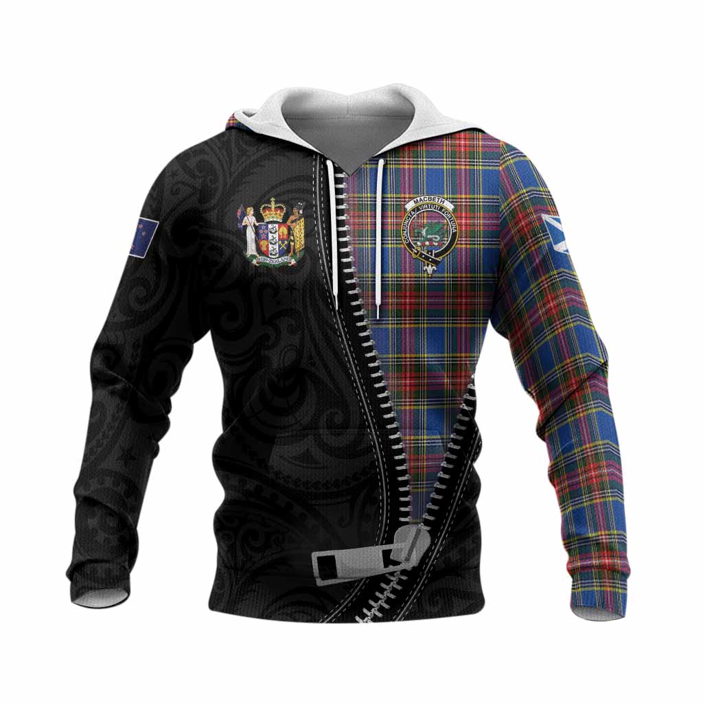 MacBeth (McBeth) Tartan Knitted Hoodie New Zealand Pattern Unique Zipper Stylized