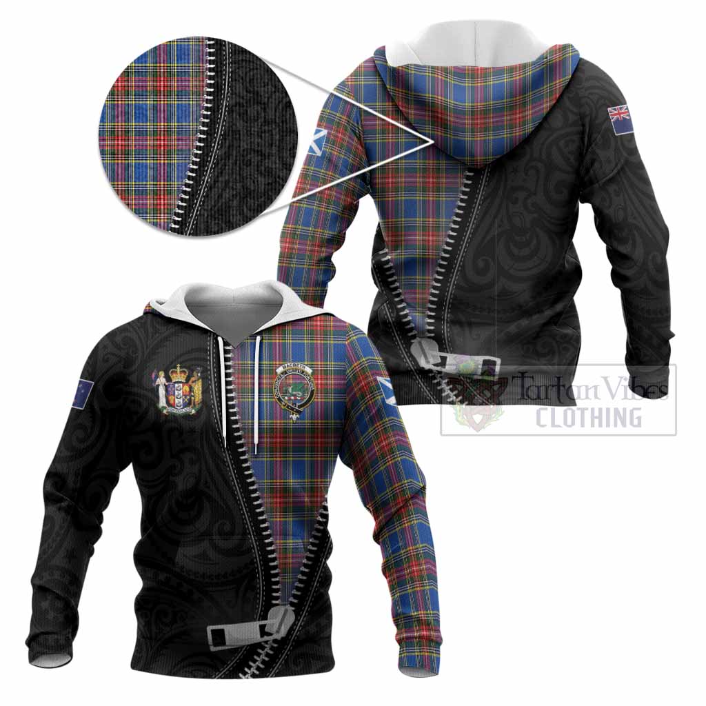 MacBeth (McBeth) Tartan Knitted Hoodie New Zealand Pattern Unique Zipper Stylized