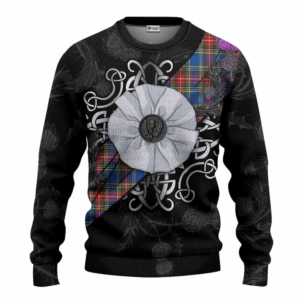 MacBeth (McBeth) Tartan Knitted Sweater Jacobite White Rose Unisex - Tartan Vibes Clothing