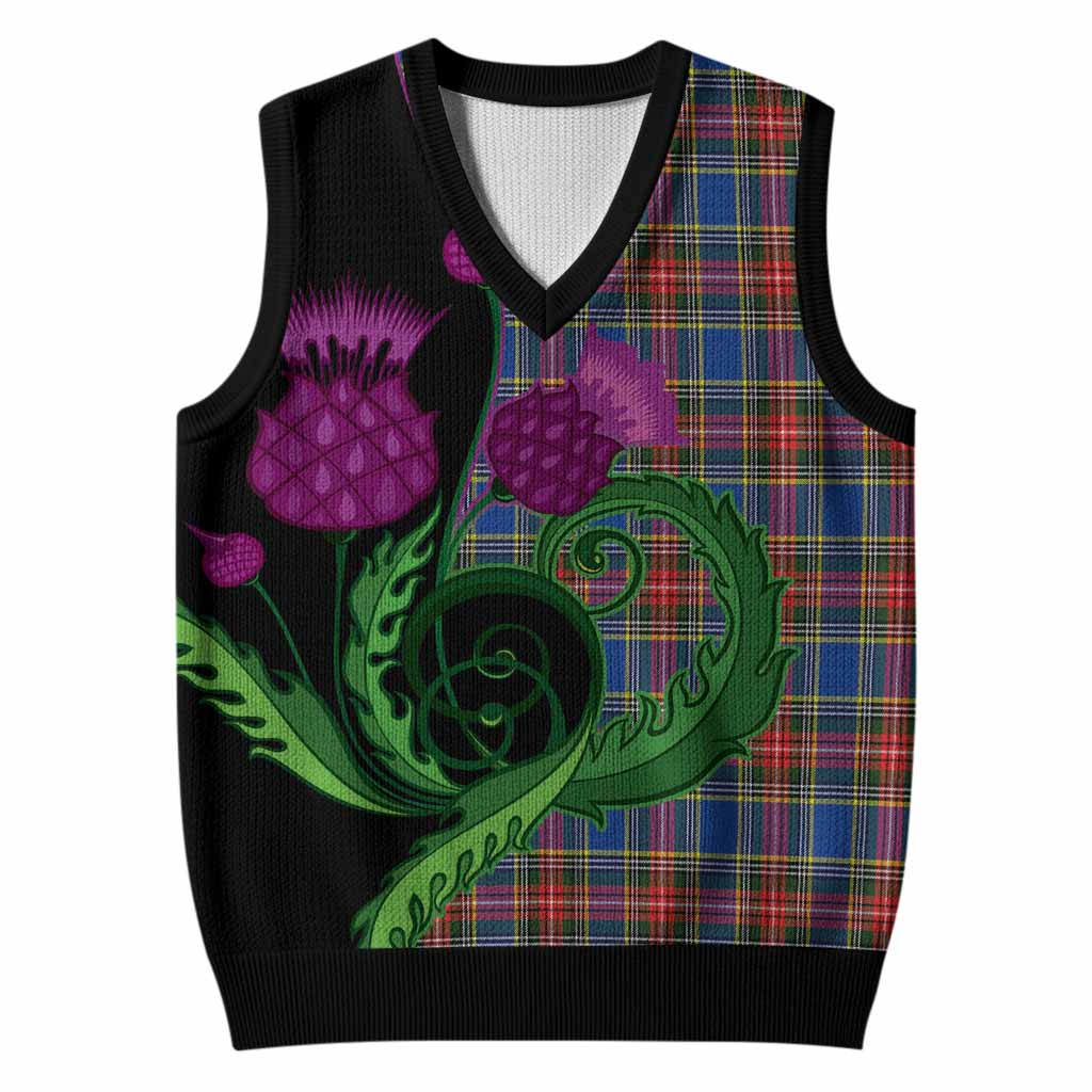 MacBeth (McBeth) Tartan Knitted V-Neck Vest Traditional Scottish Thistle